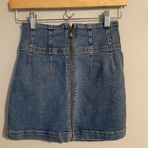 We the free Jean zip up skirt